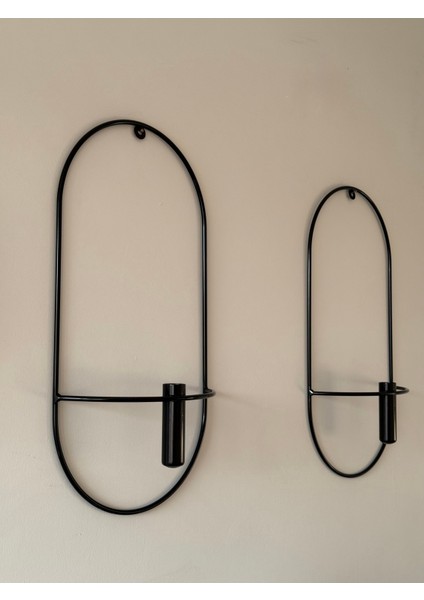 Modern Siyah Oval Metal Duvar Çiçeklik, Şık ve Dekoratif Tasarım fiyatları