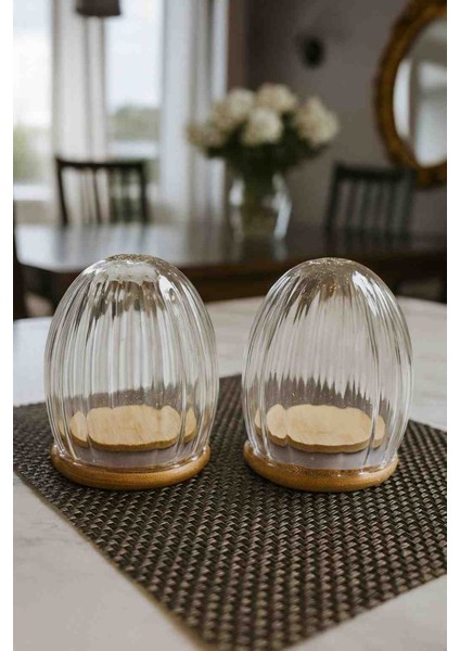 2 Li Bambu Kapaklı Çizgili Cam Tuzluk Karabiberlik – Borosilikat Kapaklı Sunum Seti fiyatları