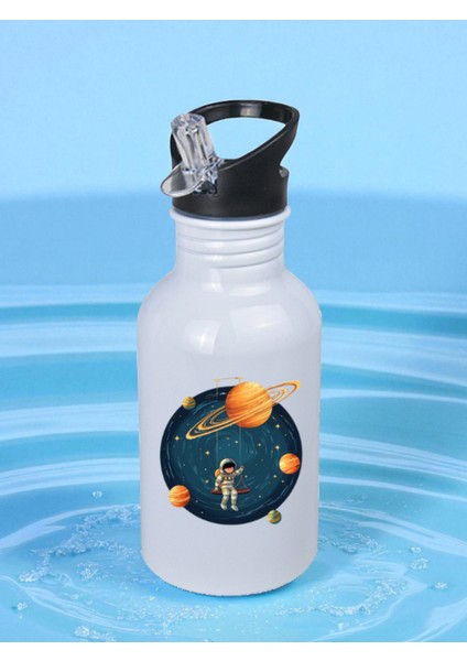 Uzayda Çocuk Matara Suluk 600 ml - Çocuk Suluk Matara, Çocuk Su Matarası