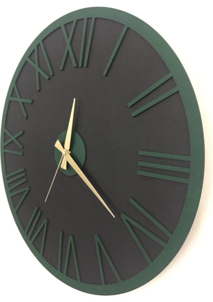 Şık Yuvarlak Dekoratif Roma Rakamlı Duvar Saati 50X50 cm Siyah Renk fiyatları