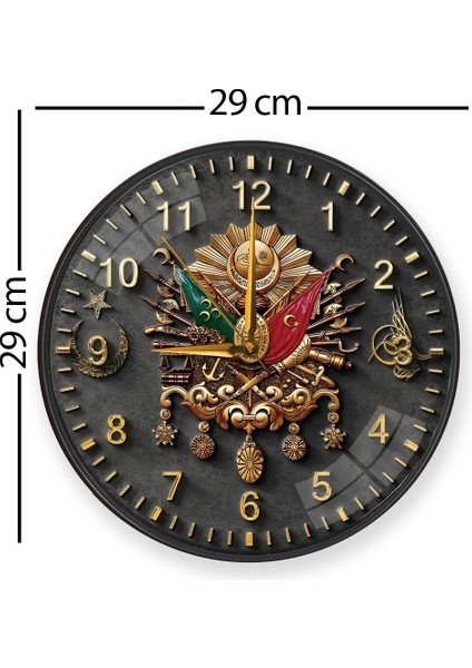 Renkli Osmanlı Arması Duvar Saati, 29 Cm, Şık ve Göz Alıcı Tasarım modelleri