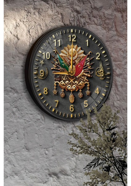 Renkli Osmanlı Arması Duvar Saati, 29 Cm, Şık ve Göz Alıcı Tasarım indirimleri