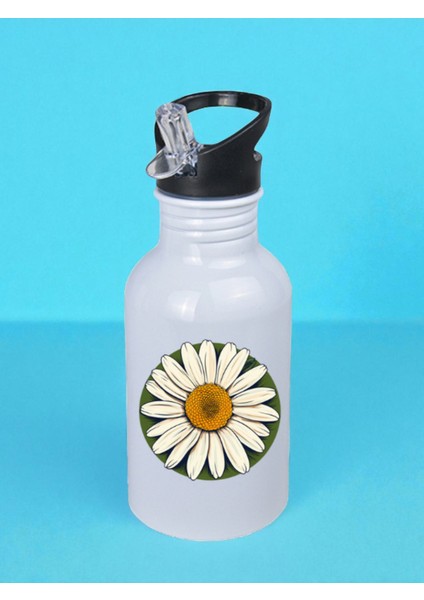 Papatya Temalı Matara Suluk 600 ml - Sporcu Suluğu, Büyük Suluk, Spor Matara, Sporcu Sulukları