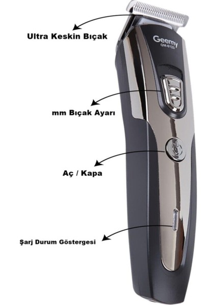 Yeni Nesil Ayarlı Profesyonel Erkek Saç Sakal Tıraş Makinesi Siyah modelleri