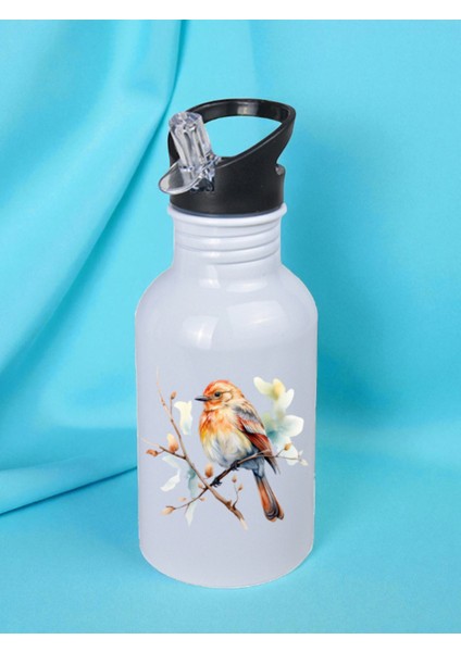 Dalda Kuş Baskılı Matara Suluk 600 ml - Sporcu Suluğu, Büyük Suluk, Spor Matara, Sporcu Sulukları