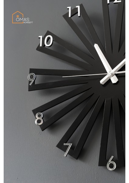 45 cm Ahşap Duvar Saati, Sessiz Mekanizma, Dekoratif ve Şık Gümüş Detaylı fiyatları