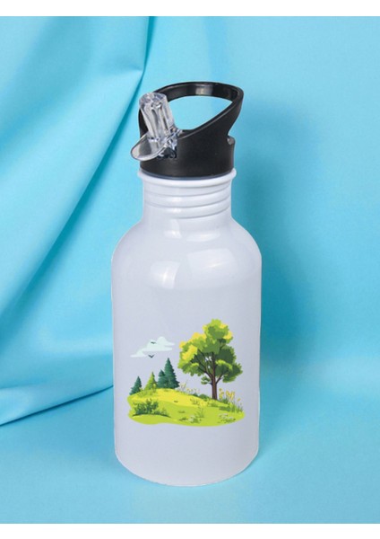 Ağaç Baskılı Matara Suluk 600 ml - Sporcu Suluğu, Büyük Suluk, Spor Matara, Sporcu Sulukları