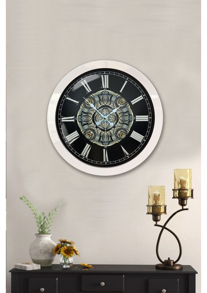 36 cm Beyaz Metal Osmanlı Desenli Duvar Saati, Şık ve Şık Tasarım fiyatları