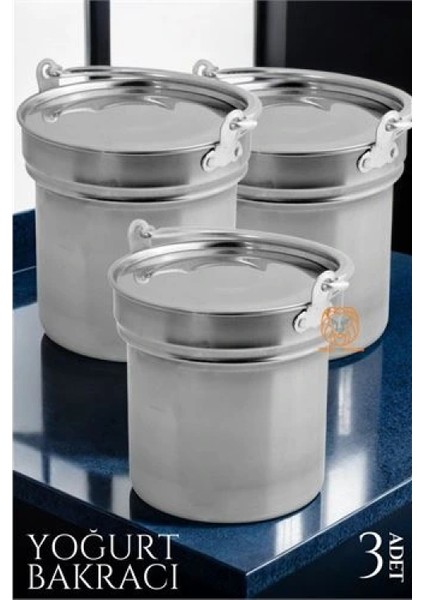 Paslanmaz Çelik Yoğurt Bakracı 3 Adet 5 Lt fiyatları