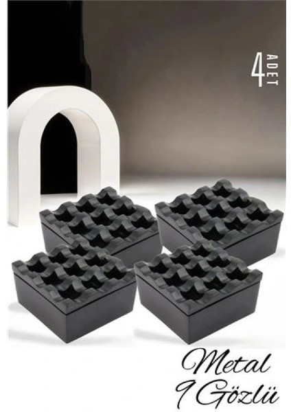 Modacar Kapaklı Paslanmaz Kare Küllük - Kapaklı Metal Kül Tablası - Kafe Küllüğü Restoran Küllüğü Masaüstü Küllük 4 Adet fiyatları