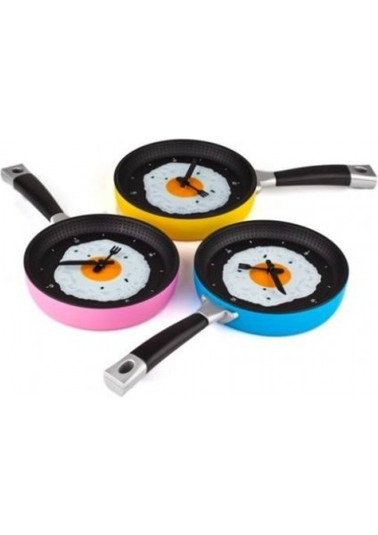 Çok Renkli Yumurta Tavası ve Mutfak Saati Seti, Şık ve Fonksiyonel Tasarım