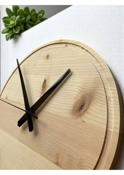 Şık Masif Ağaç Minimalist Doğal Saat, Krem Renkli Dekorasyon Parçası modelleri