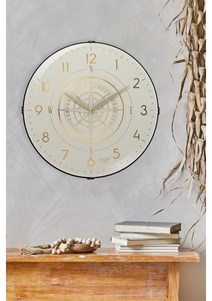 Renkli Bombeli Cam Duvar Saati, Krem, 35 Cm, Şık ve Modern Tasarım