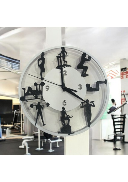 Beyaz Spor Hareketleri Tasarımlı Şık ve Modern Saat fiyatları