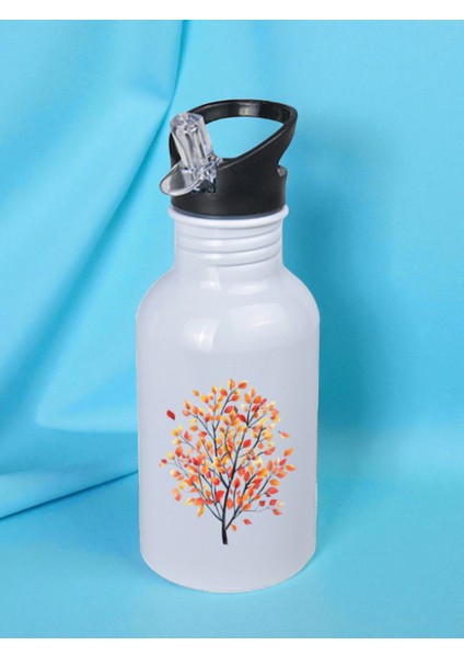 Sonbahar Baskılı Matara Suluk 600 ml - Sporcu Suluğu, Büyük Suluk, Spor Matara, Sporcu Sulukları