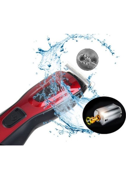 Su Geçirmez Kablosuz Çok Fonksiyonlu Saç Sakal Traş Makinesi Kırmızı fırsatları