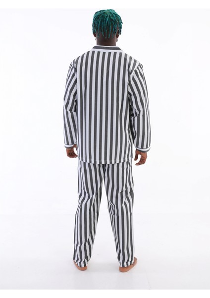Kocabey 4007 Uzun Kol Çizgili Gaffur Erkek Pijama Takım