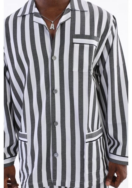 Kocabey 4007 Uzun Kol Çizgili Gaffur Erkek Pijama Takım