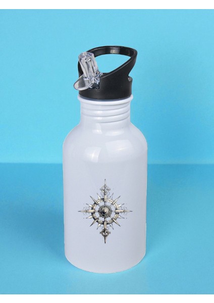 Pusula Baskılı Matara Suluk 600 ml - Sporcu Suluğu, Büyük Suluk, Spor Matara, Sporcu Sulukları