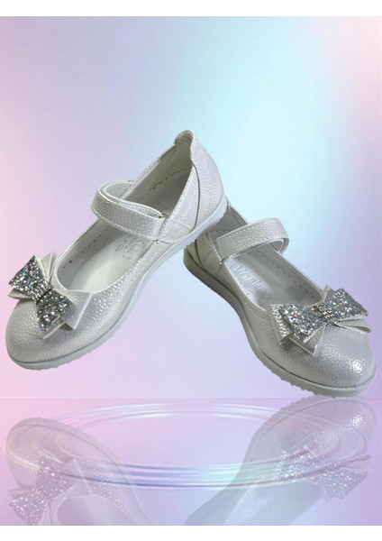 Kız Çocuk Kelebek Taşlı Fiyonklu Pembe Simli Kaymaz Taban Ortopedik Babet fiyatları