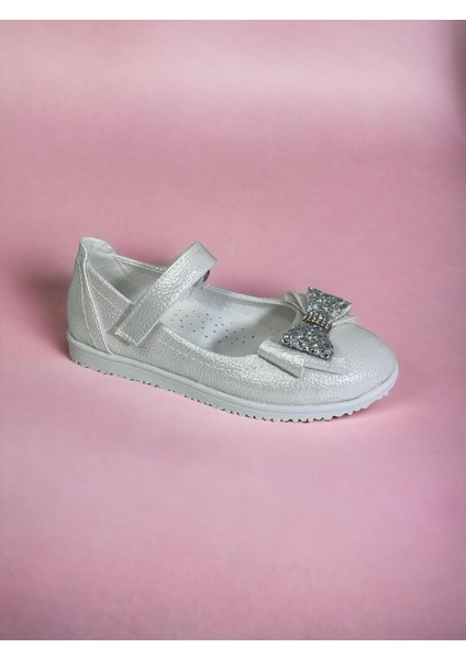 Kız Çocuk Kelebek Taşlı Fiyonklu Pembe Simli Kaymaz Taban Ortopedik Babet modelleri