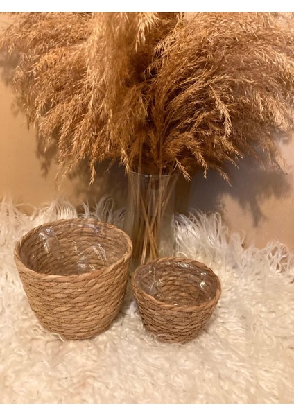 V Şeklinde Hasır Kalın Örgü Içi Poşetli Saksılık Küçük ve En Küçük Boy fiyatları