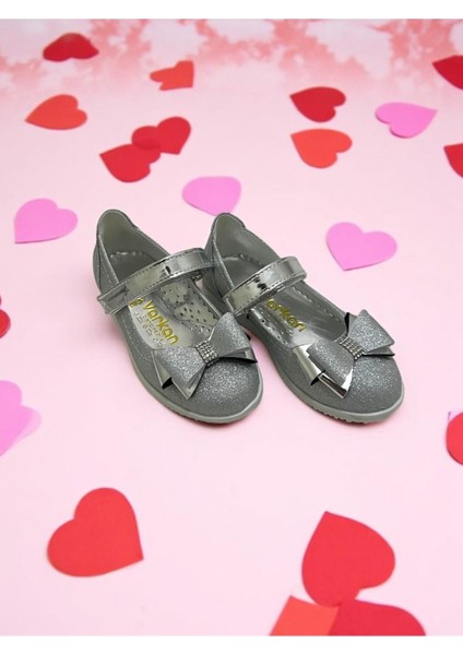Kız Çocuk Kelebek Taşlı Fiyonklu Pembe Simli Kaymaz Taban Ortopedik Babet modelleri