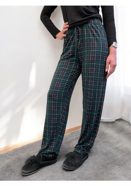 Freshness 801 Bayan Beli Lastikli Ekose Süet Tek Pijama Altı fiyatları