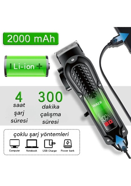 Profesyonel Saç Sakal Tıraş Makinesi, Siyah, Çok Fonksiyonlu ve Hafif Tasarım modelleri