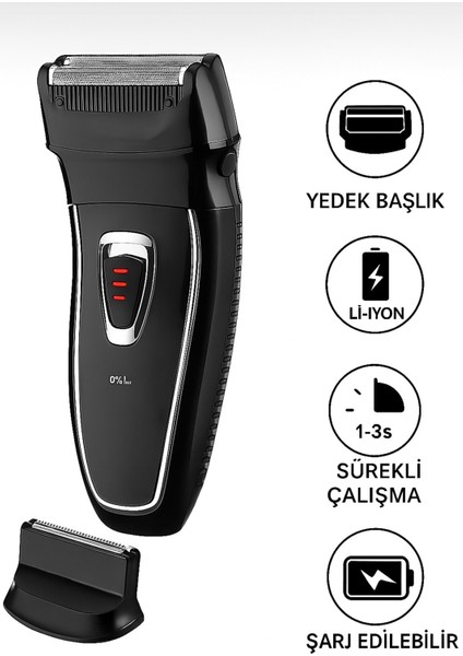 Siyah Erkek Bakım Seti, Günlük Sıfır Sakal ve Yanak Tıraş Makinesi