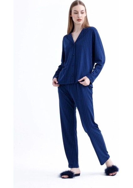 Espuar 775 Kadın Çizgili Penye Pijama Takımı