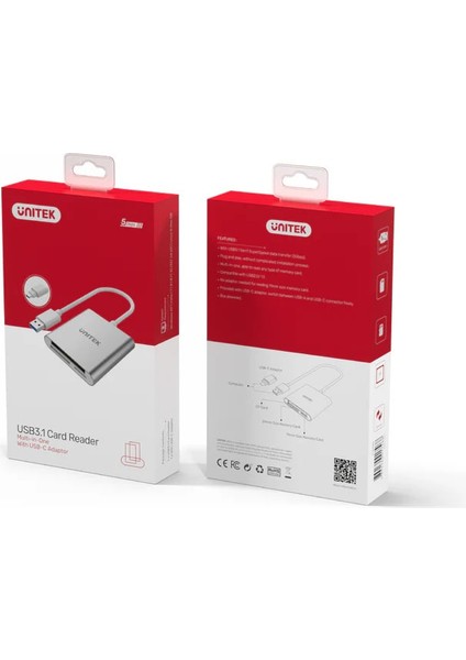 Unıtek Usb-C/a To Hafıza Kart Okuyucu Sd/cf/mıcro Sd 5gbps (Y-9313D)