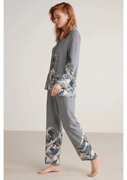 Nautıca W617 Kadın Uzun Kollu Önden Düğmeli Pijama Takımı fiyatları