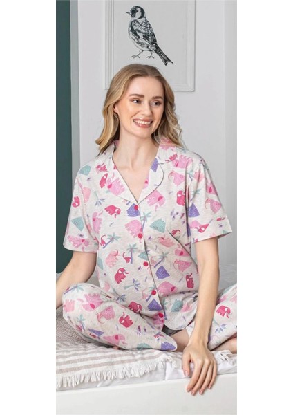 Alissa 6258 Kadın Fil Desenli Patlı Pijama Takımı fiyatları