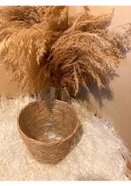 V Şeklinde Hasır Kalın Örgü Içi Poşetli Saksılık Büyük Boy modelleri