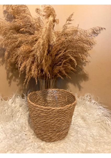 V Şeklinde Hasır Kalın Örgü Içi Poşetli Saksılık Büyük Boy fırsatları