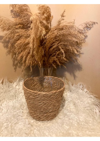 V Şeklinde Hasır Kalın Örgü Içi Poşetli Saksılık Büyük Boy indirimleri