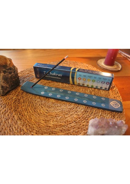 Çakra Spiritüel Tasarım Çubuk Tütsülük ve Tütsü Paketi Mavi fırsatları