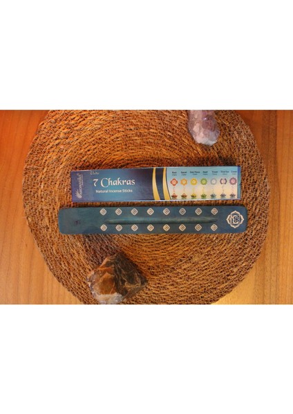 Çakra Spiritüel Tasarım Çubuk Tütsülük ve Tütsü Paketi Mavi