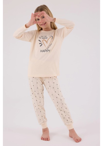 Aesco Arnetta 3434-2 Kız Çocuk Uzun Kol Pijama Takım