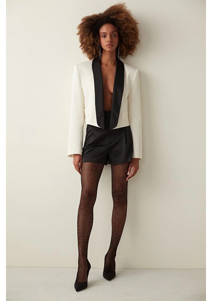 Penti Kadın Taşlı File Külotlu Çorap