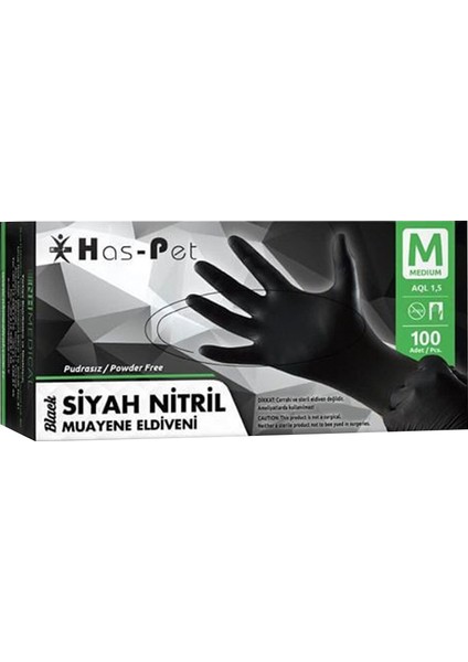 Nitril Muayene Eldiveni Siyah (100'LÜ)
