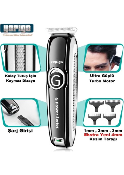 Şarjlı Çok Fonksiyonlu Tüy Kesme ve Bakım Aleti, Mavi