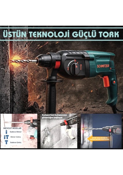 Schmıtzer 850 W (Sds Plus) Metal Şanzuman Profesyonel Darbeli Matkap Kırıcı Delici 26MM Hilti fırsatları