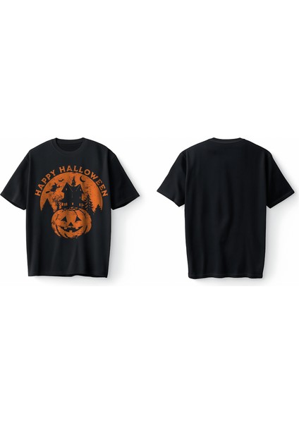 Happy Halloween Oversize Unisex Tişört T-Shirt modelleri