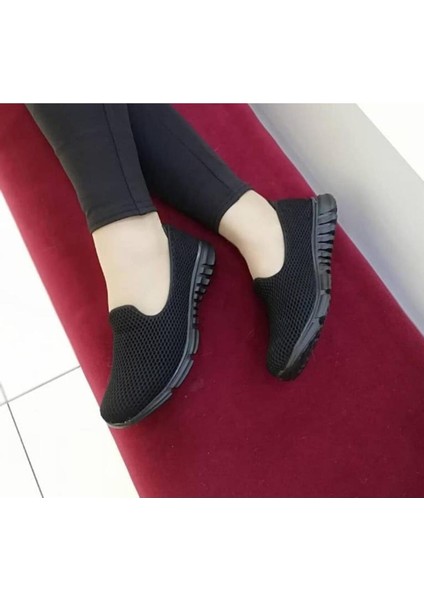 Kadın Siyah Spor Babet Hafif Ortopedik Taban Yürüyüş Ayakkabısı modelleri