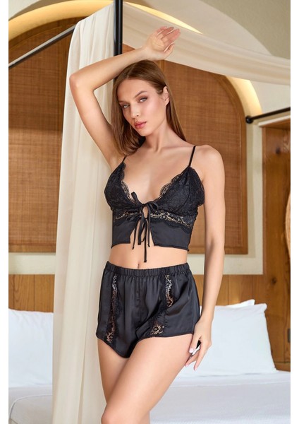 Aqua 25590 Kadın Dantelli Şort Takım