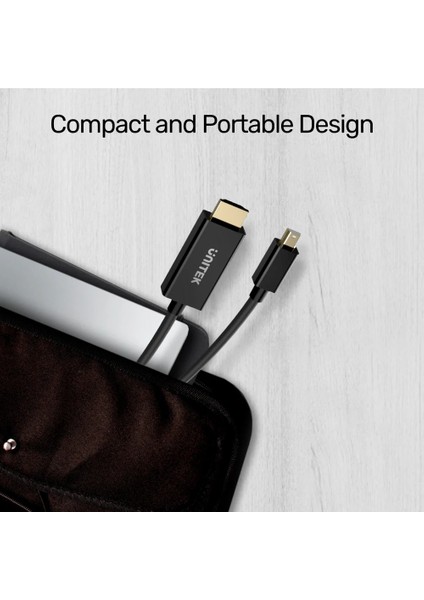 Unıtek Mını Dısplayport To HDMI Dönüştürücü 2mt 4K 30Hz (V1152A)