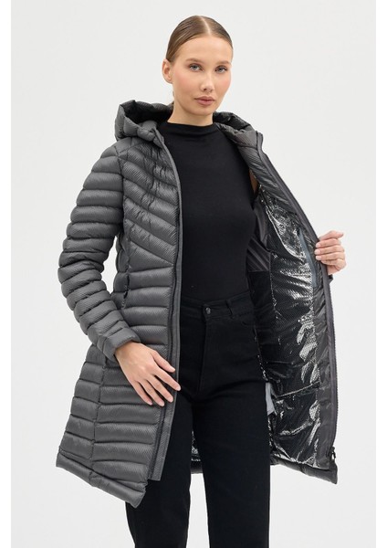 umbia Omnı Heat Termal Dar Kesim Gri Kadın Kaban modelleri