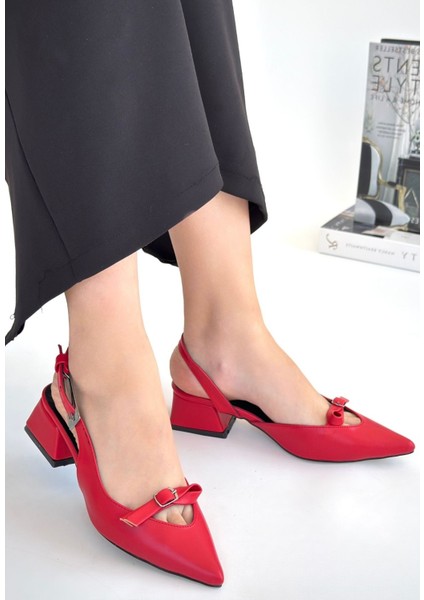 Rewat Kırmızı Cilt Topuklu Ayakkabı